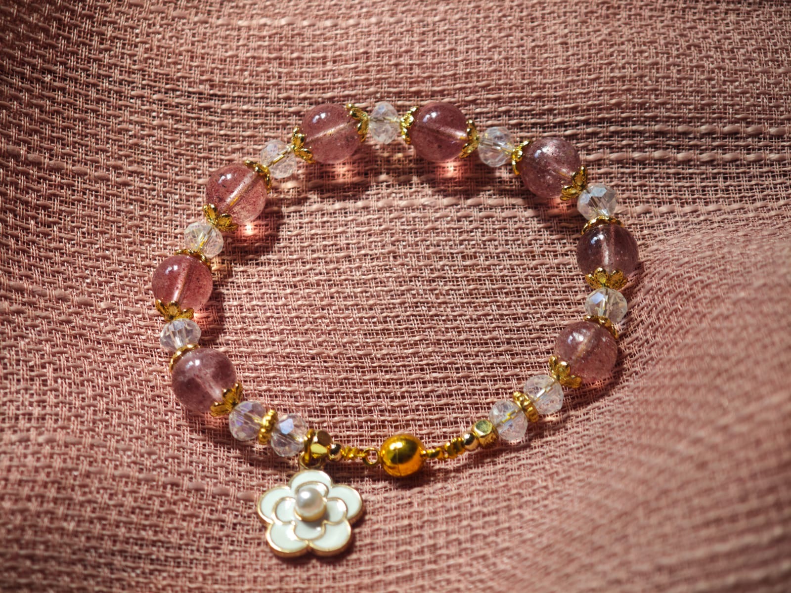 Strawberry Quartz Handmade Bracelet