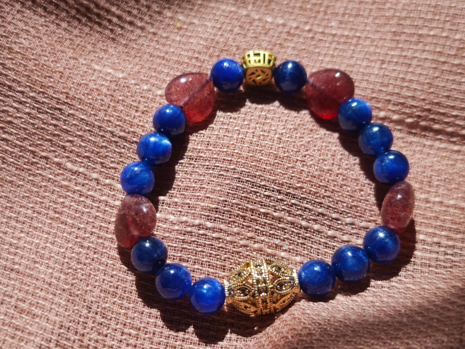 Kyanite and Strawberry Quartz