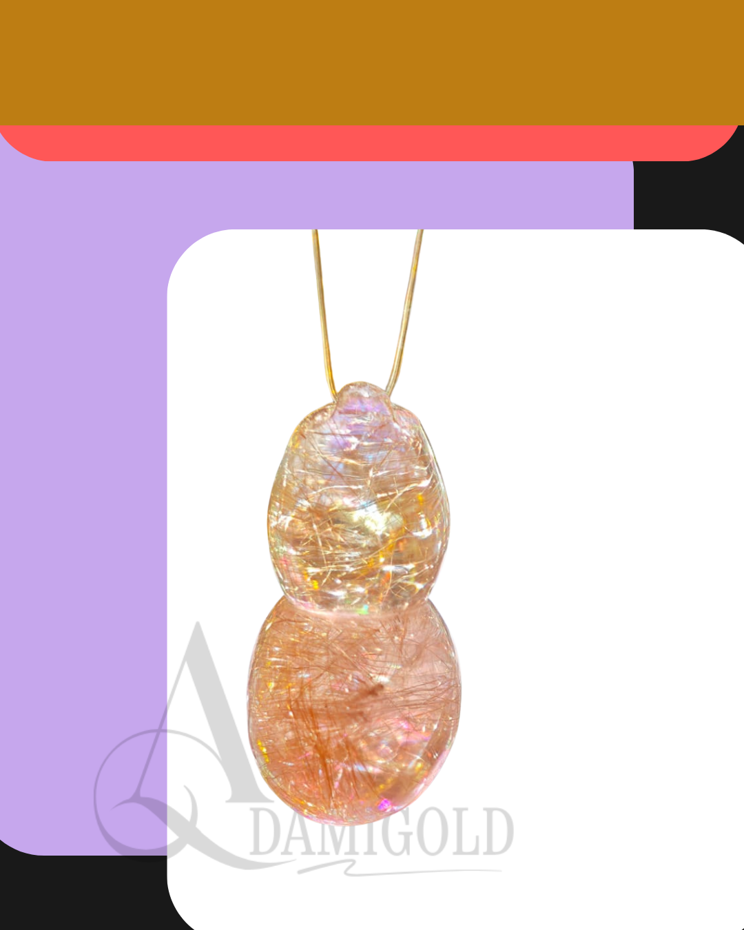 Adamigold | 金髮晶葫蘆水晶｜光影雕塑的藝術｜Golden Rutilated Quartz Gourd Crystal as Living Sculpture