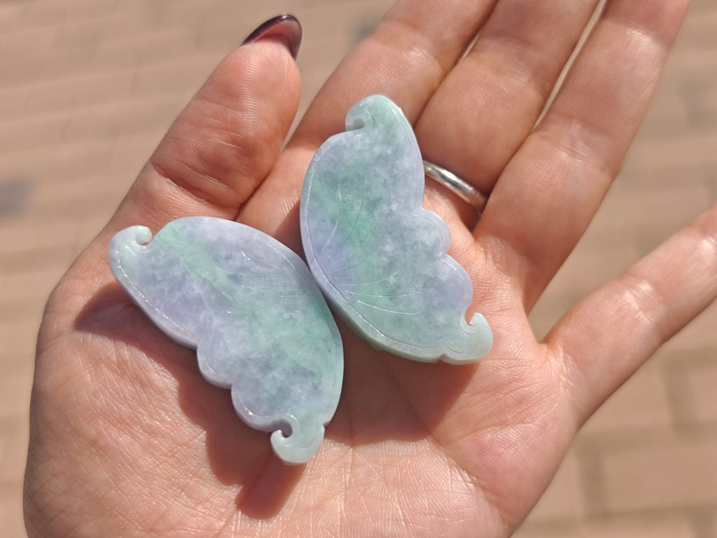 一對 Adamigold | 龍鳳春彩翡翠手雕件｜Dragon &amp; Phoenix Spring-color Jadeite Carving