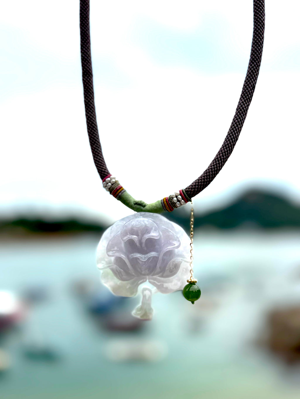 Spring Color Jadeite Hand-Carved Floral Pendant | Blossoming Flowers Bring Wealth and Good Fortune