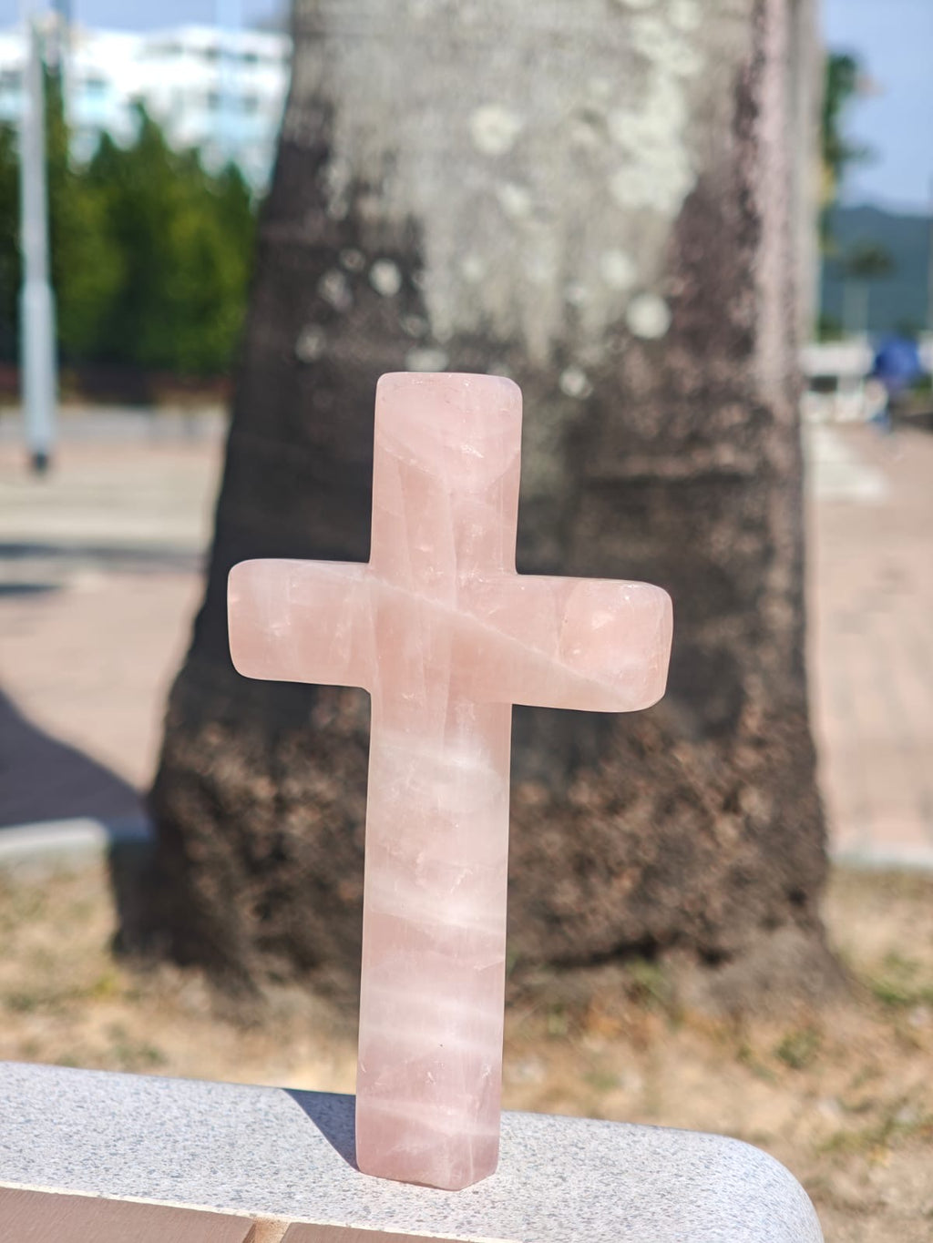 粉晶十字架 Rose Quartz Cross Pendant