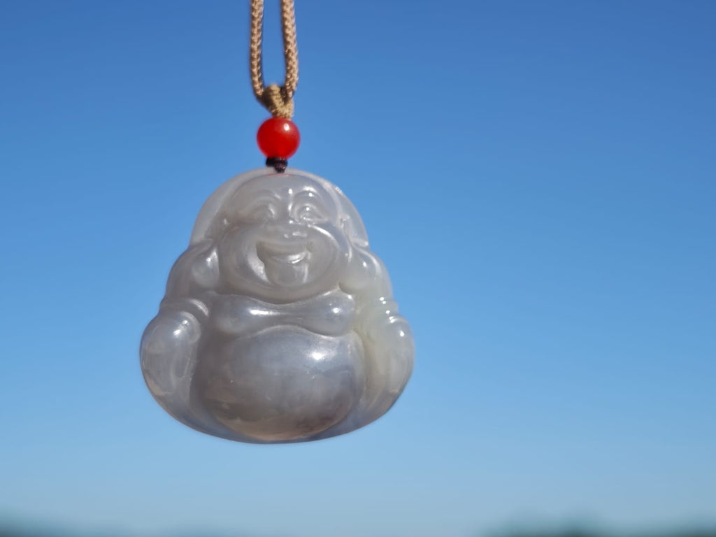 和田玉煙紫玉笑佛吊咀 Hetian Smoky Purple Jade Laughing Buddha Pendant