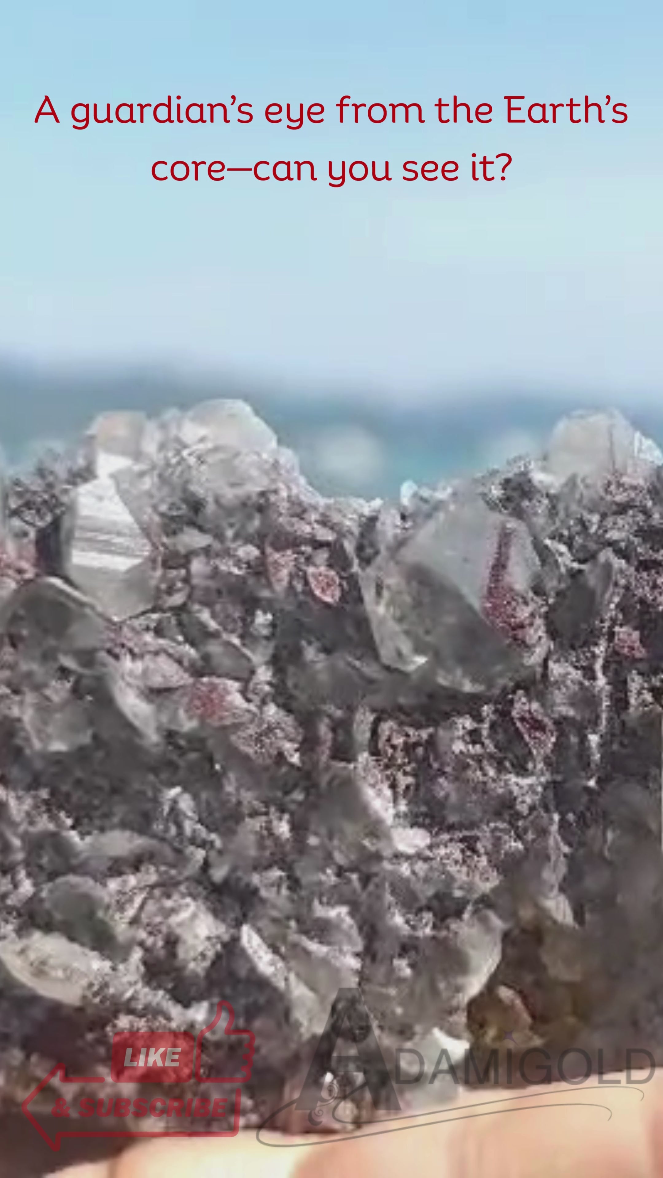 Eye of Gold | Fish-eye Calcite Rough Stone | Red Iron + Pyrite | Insight and Protection | Adamigold Jewellery Official Website www.adamigoldjewellery.com