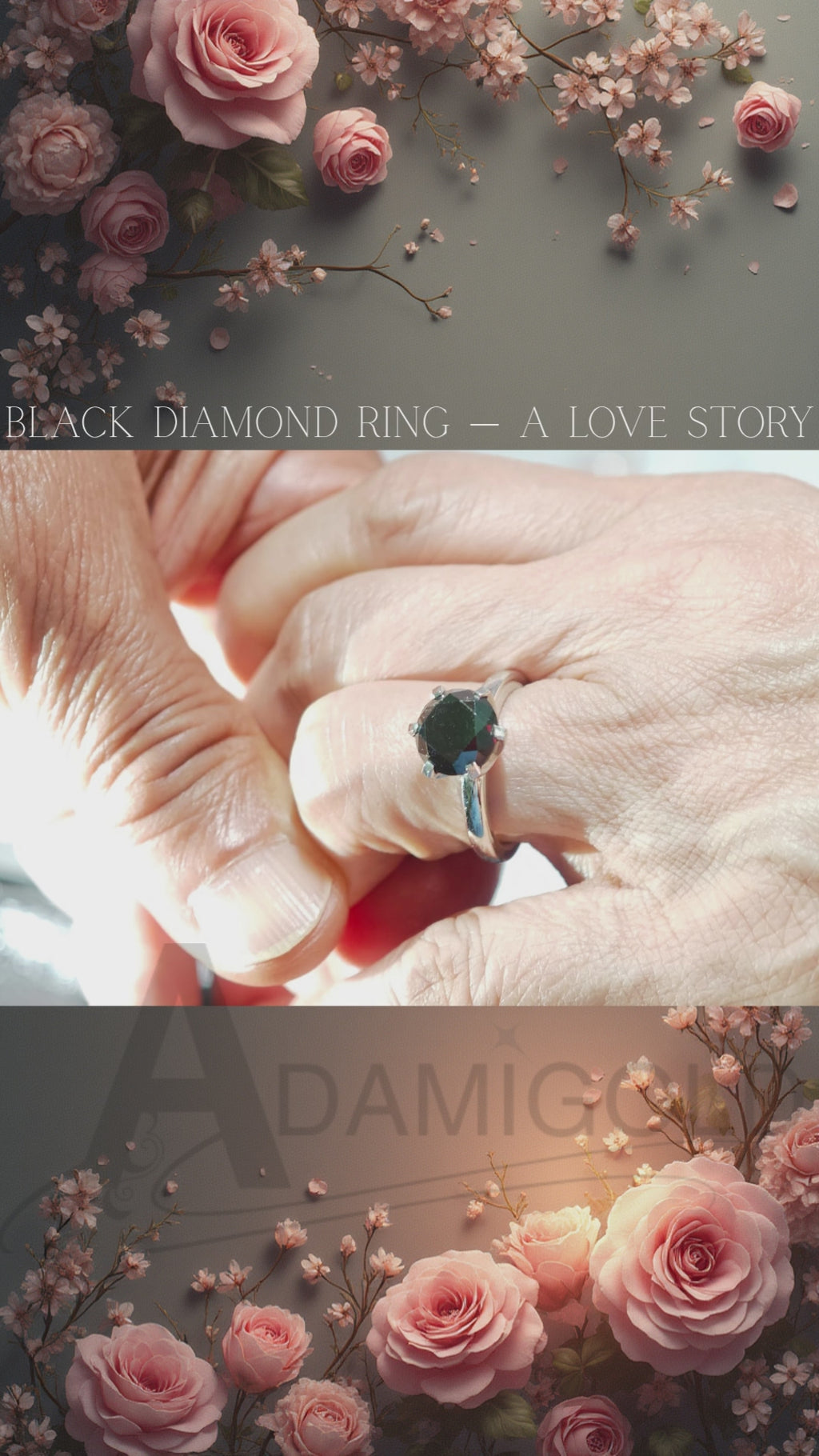 14K Black Diamond Ring | A Symbol of Love and Eternity 